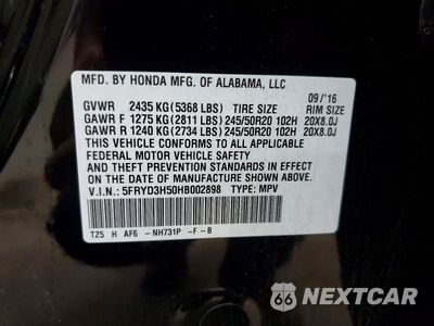 Zdjęcie 25 z 26 samochodu: 2017 ACURA MDX TECHNOLOGY VIN:5FRYD3H50HB002898 - miniatura