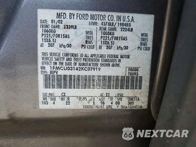 Zdjęcie 12 z 12 samochodu: 2002 FORD ESCAPE XLT VIN:1FMCU03142KC07919 - miniatura