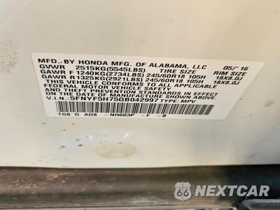 Zdjęcie 13 z 13 samochodu: 2016 HONDA PILOT EXLN VIN:5FNYF5H75GB042997 - miniatura