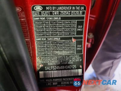Zdjęcie 13 z 13 samochodu: 2008 LAND ROVER LR2 SE TECHNOLOGY VIN:SALFS24N48H040125 - miniatura