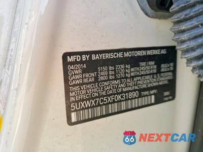 Zdjęcie 13 z 13 samochodu: 2015 BMW X3 XDRIVE35I VIN:5UXWX7C5XF0K31890 - miniatura