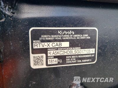Zdjęcie 10 z 10 samochodu: 2025 KUBOTA RTV-X CAB UTILITY VEHICLE VIN:A5KC2HDBLSG017105 - miniatura