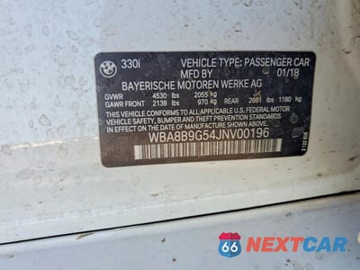 Zdjęcie 12 z 12 samochodu: 2018 BMW 330 I VIN:WBA8B9G54JNV00196 - miniatura