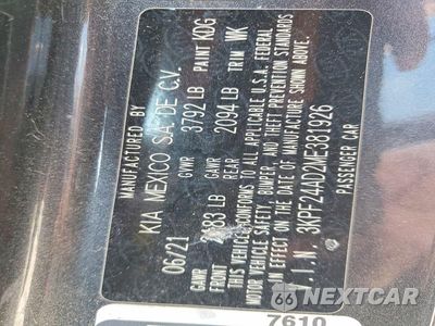 Zdjęcie 12 z 12 samochodu: 2021 KIA FORTE LXS VIN:3KPF24AD2ME381926 - miniatura