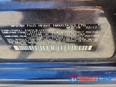 Zdjęcie 13 z 13 samochodu: 2013 SUBARU XV CROSSTREK 2.0 LIMITED VIN:JF2GPAKC4DH858488 - miniatura