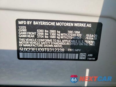 Zdjęcie 13 z 13 samochodu: 2026 BMW X5 XDRIVE40I VIN:5UX23EU09T9312338 - miniatura
