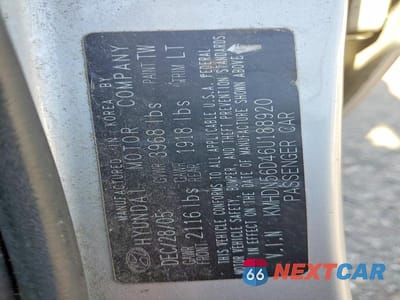 Zdjęcie 13 z 13 samochodu: 2006 HYUNDAI ELANTRA GLS VIN:KMHDN56D46U188920 - miniatura