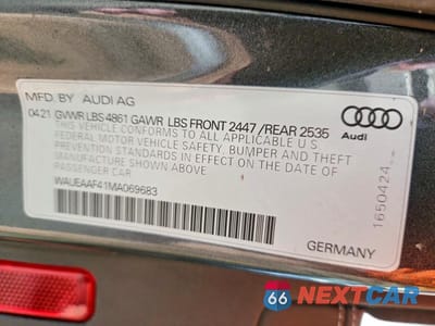 Zdjęcie 12 z 12 samochodu: 2021 AUDI A4 PREMIUM PLUS 45 VIN:WAUEAAF41MA069683 - miniatura