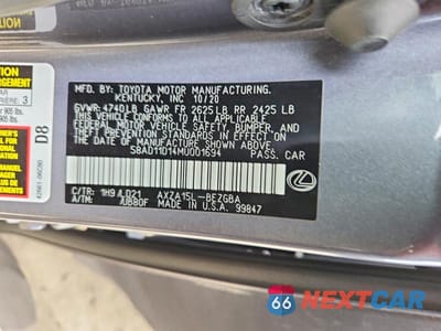 Zdjęcie 13 z 13 samochodu: 2021 LEXUS ES 250 BASE VIN:58AD11D14MU001694 - miniatura
