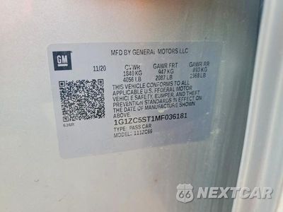 Zdjęcie 12 z 12 samochodu: 2021 CHEVROLET MALIBU LS VIN:1G1ZC5ST1MF036181 - miniatura