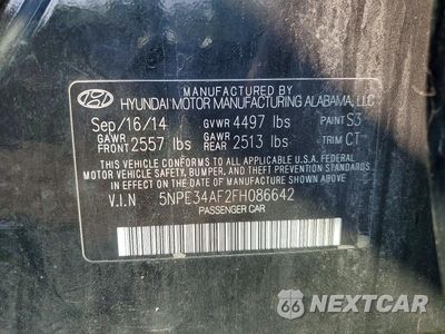 Zdjęcie 12 z 12 samochodu: 2015 HYUNDAI SONATA LIMITED VIN:5NPE34AF2FH086642 - miniatura