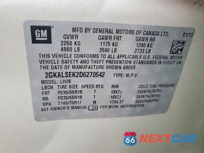 Zdjęcie 13 z 13 samochodu: 2013 GMC TERRAIN SLE VIN:2GKALSEK2D6270642 - miniatura