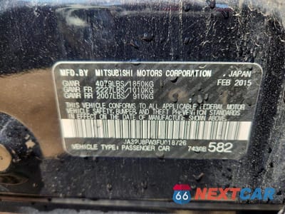 Zdjęcie 12 z 12 samochodu: 2015 MITSUBISHI LANCER GT VIN:JA32U8FW3FU018726 - miniatura