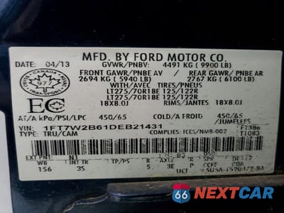 Zdjęcie 13 z 13 samochodu: 2013 FORD F250 SUPER DUTY VIN:1FT7W2B61DEB21431 - miniatura