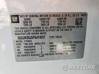 Zdjęcie 13 z 13 samochodu: 2015 CHEVROLET SILVERADO K1500 LTZ VIN:3GCUKSEJ5FG474507 - miniatura