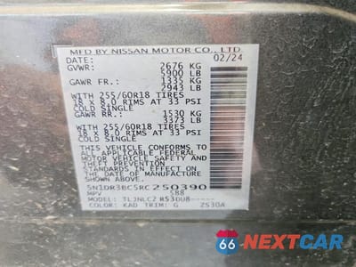 Zdjęcie 14 z 14 samochodu: 2024 NISSAN PATHFINDER SV VIN:5N1DR3BC5RC250390 - miniatura