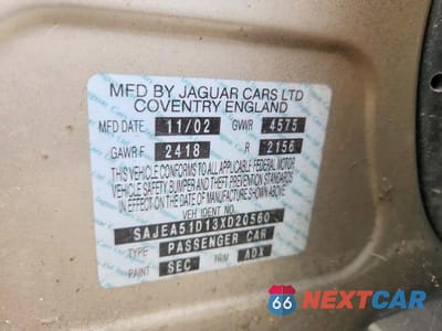 Zdjęcie 12 z 12 samochodu: 2003 JAGUAR X-TYPE 2.5 VIN:SAJEA51D13XD20560 - miniatura