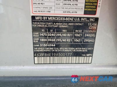 Zdjęcie 13 z 13 samochodu: 2009 MERCEDES-BENZ GL 550 4MATIC VIN:4JGBF86E19A500177 - miniatura