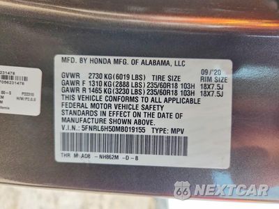 Zdjęcie 14 z 14 samochodu: 2021 HONDA ODYSSEY EX VIN:5FNRL6H50MB019155 - miniatura