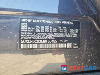 Zdjęcie 13 z 13 samochodu: 2021 BMW X5 XDRIVE40I VIN:5UXCR6C03M9F60485 - miniatura