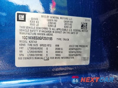 Zdjęcie 12 z 12 samochodu: 2016 CHEVROLET SILVERADO K2500 HEAVY DUTY LTZ VIN:1GC1KWEG8GF250195 - miniatura