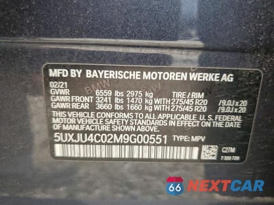Zdjęcie 14 z 14 samochodu: 2021 BMW X5 M50I VIN:5UXJU4C02M9G00551 - miniatura