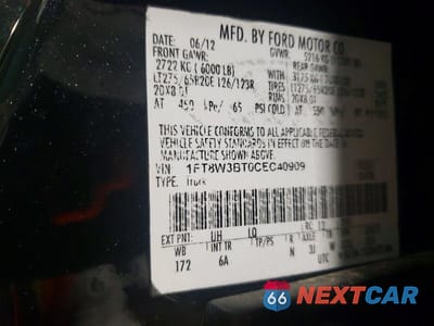 Zdjęcie 12 z 12 samochodu: 2012 FORD F350 SUPER DUTY VIN:1FT8W3BT0CEC40909 - miniatura