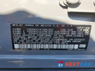 Zdjęcie 13 z 13 samochodu: 2025 HONDA HR-V SPORT VIN:3CZRZ2H57SM725405 - miniatura