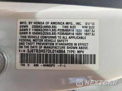 Zdjęcie 25 z 26 samochodu: 2013 ACURA RDX TECHNOLOGY VIN:5J8TB3H57DL014864 - miniatura