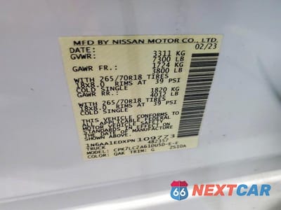 Zdjęcie 13 z 13 samochodu: 2023 NISSAN TITAN SV VIN:1N6AA1EDXPN109773 - miniatura