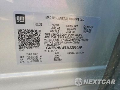 Zdjęcie 14 z 14 samochodu: 2021 CHEVROLET TRAVERSE LT VIN:1GNEVHKW3MJ251058 - miniatura