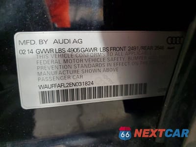 Zdjęcie 12 z 12 samochodu: 2014 AUDI A4 PREMIUM PLUS VIN:WAUFFAFL2EN031824 - miniatura