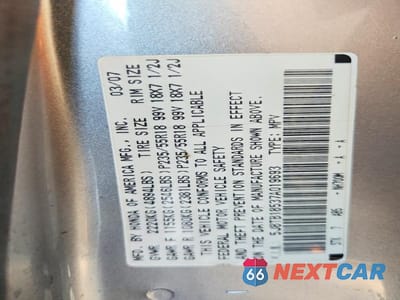 Zdjęcie 13 z 13 samochodu: 2007 ACURA RDX TECHNOLOGY VIN:5J8TB18537A019693 - miniatura