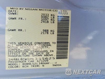 Zdjęcie 13 z 13 samochodu: 2023 NISSAN ALTIMA SR VIN:1N4BL4CW1PN355625 - miniatura
