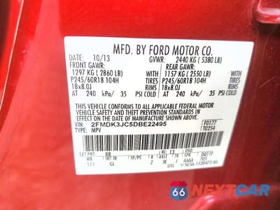 Zdjęcie 13 z 13 samochodu: 2013 FORD EDGE SEL VIN:2FMDK3JC5DBE22495 - miniatura