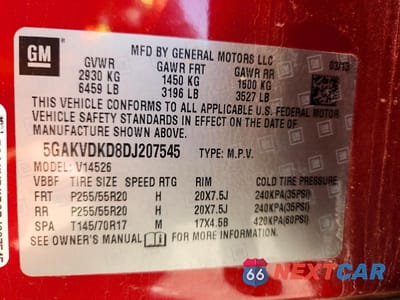 Zdjęcie 13 z 13 samochodu: 2013 BUICK ENCLAVE VIN:5GAKVDKD8DJ207545 - miniatura