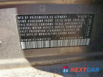 Zdjęcie 12 z 12 samochodu: 2011 VOLKSWAGEN GOLF VIN:WVWDM7AJ3BW035704 - miniatura