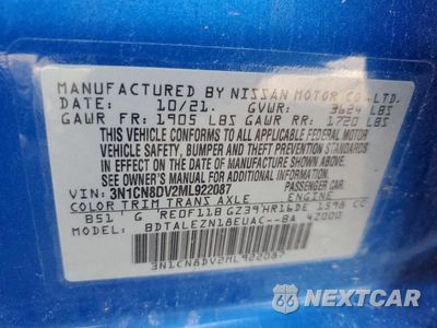 Zdjęcie 12 z 12 samochodu: 2021 NISSAN VERSA S VIN:3N1CN8DV2ML922087 - miniatura