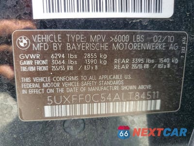 Zdjęcie 13 z 13 samochodu: 2010 BMW X5 XDRIVE35D VIN:5UXFF0C54ALT84511 - miniatura