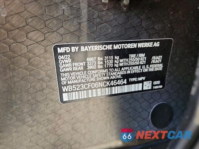 Zdjęcie 13 z 13 samochodu: 2022 BMW IX XDRIVE50 VIN:WB523CF06NCK46464 - miniatura