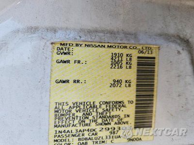 Zdjęcie 12 z 12 samochodu: 2013 NISSAN ALTIMA 2.5 VIN:1N4AL3AP4DC299303 - miniatura