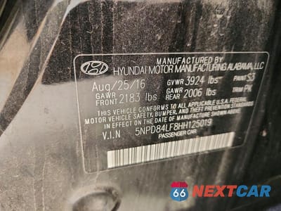 Zdjęcie 12 z 12 samochodu: 2017 HYUNDAI ELANTRA SE VIN:5NPD84LF8HH125019 - miniatura