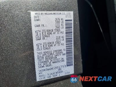 Zdjęcie 13 z 13 samochodu: 2024 NISSAN PATHFINDER S VIN:5N1DR3AA1RC201753 - miniatura