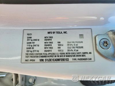 Zdjęcie 13 z 13 samochodu: 2021 TESLA MODEL 3 VIN:5YJ3E1EA0MF090103 - miniatura