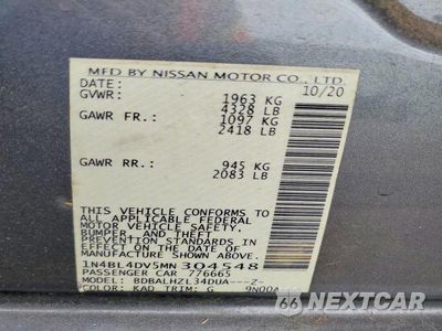 Zdjęcie 13 z 13 samochodu: 2021 NISSAN ALTIMA SV VIN:1N4BL4DV5MN304548 - miniatura