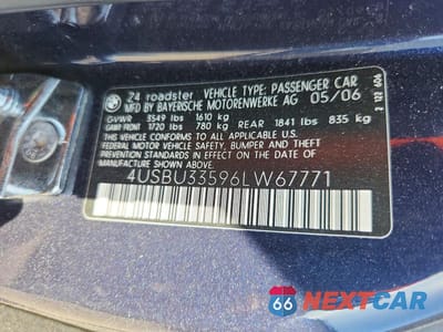 Zdjęcie 13 z 13 samochodu: 2006 BMW Z4 3.0 VIN:4USBU33596LW67771 - miniatura