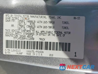 Zdjęcie 13 z 13 samochodu: 2023 TOYOTA TUNDRA SR5 VIN:5TFLA5DB8PX112890 - miniatura