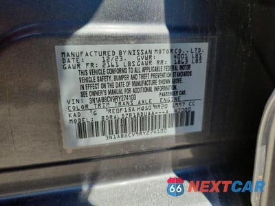 Zdjęcie 13 z 13 samochodu: 2024 NISSAN SENTRA SV VIN:3N1AB8CV9RY274100 - miniatura