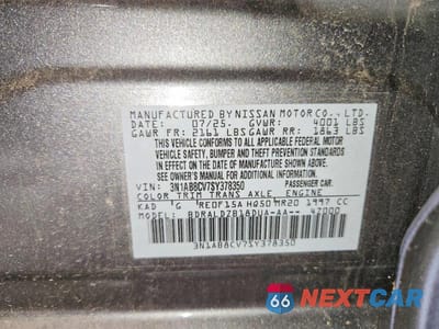Zdjęcie 12 z 12 samochodu: 2025 NISSAN SENTRA SV VIN:3N1AB8CV7SY378350 - miniatura
