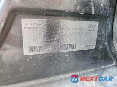Zdjęcie 12 z 12 samochodu: 2004 AUDI A4 1.8T QUATTRO VIN:WAULC68E54A107999 - miniatura